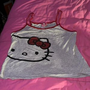 gray hello kitty tank top
